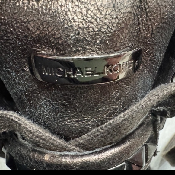 Women’s Michael Kors Metallic Bronze Leather, Studded High Top Sneakers: Size 6 - Picture 10 of 12